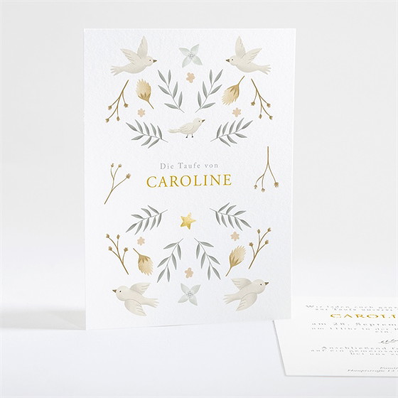 Einladung Taufe Zarte Eleganz - Gold