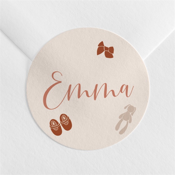 Sticker Geburt Rosa Kleidchen ref.N3601345