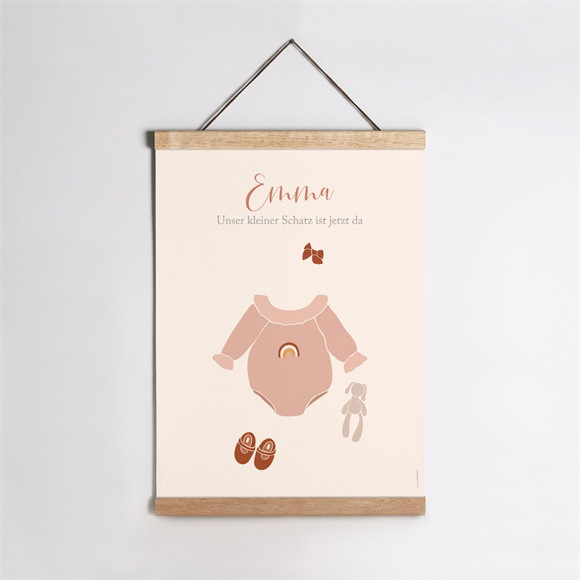 Geburtsposter Rosa Kleidchen ref.N260112