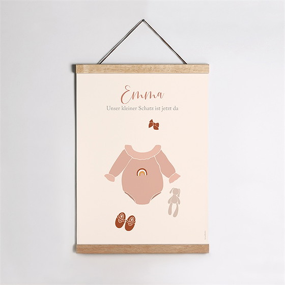 Geburtsposter Rosa Kleidchen
