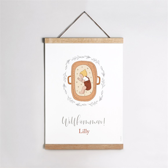 Geburtsposter Kleines Babykörbchen ref.N260115