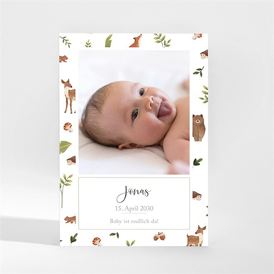 Geburtskarte Fröhliche Gefährten - Magnet