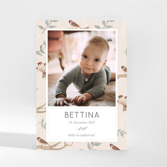 Geburtskarte Vogelgesang - Magnet ref.N210155