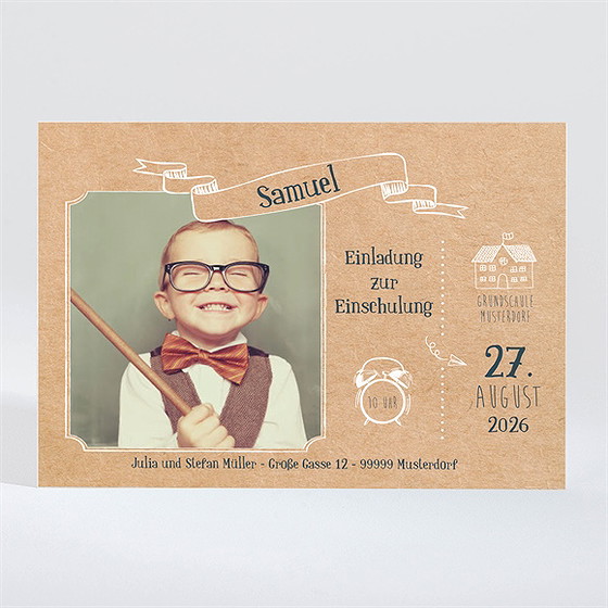 Einladungskarte Einschulung einschulung kraftpapier