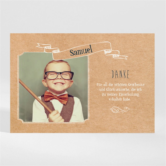 Dankeskarte Einschulung Einschulung Kraftpapier ref.N110242