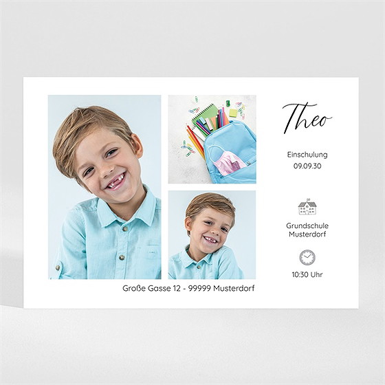 Einladungskarte Einschulung hurra, schulbeginn - magnet