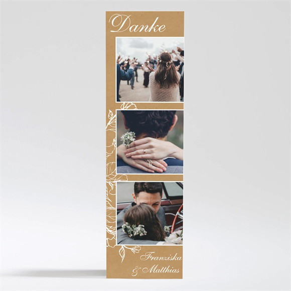 Dankeskarte Hochzeit Weiße Blüten - Magnet 2 ref.N200539