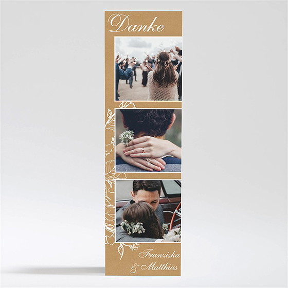 Dankeskarte Hochzeit Weiße Blüten - Magnet 2