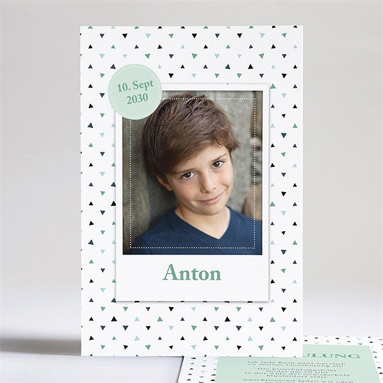 Einladungskarte Einschulung freudenfeuerwerk grün