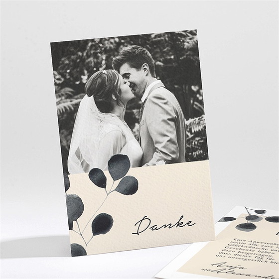 Dankeskarte Hochzeit Aquarell In Schwarz