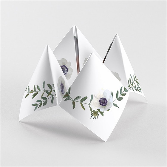 Dankeskarte Hochzeit Zarte Blüte - Origami