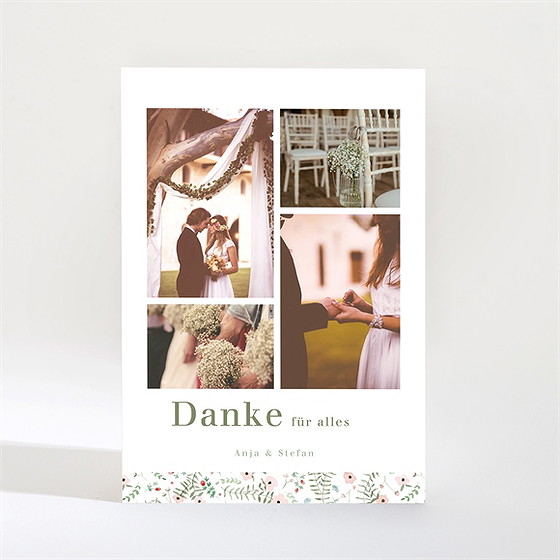 Dankeskarte Hochzeit blumenwiese - magnet