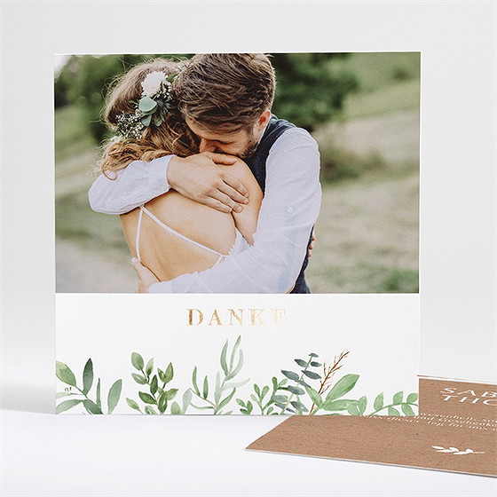 Dankeskarte Hochzeit power of love - gold
