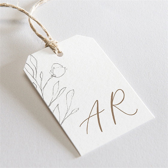 Geschenkanhänger Hochzeit Elegante Skizze