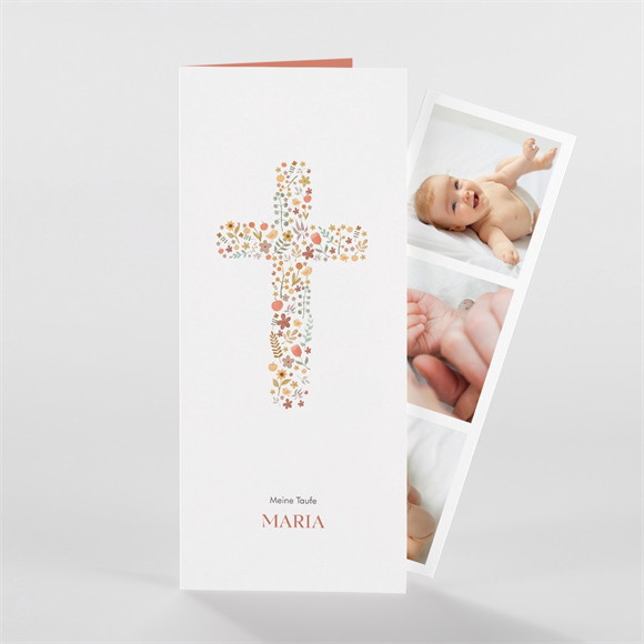 Einladung Taufe Blumenmosaik - Fotostreifen ref.N981148