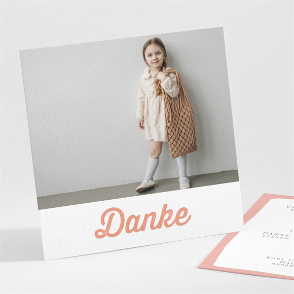 Dankeskarte Einschulung Blumeninitial Rosa ref.N301443