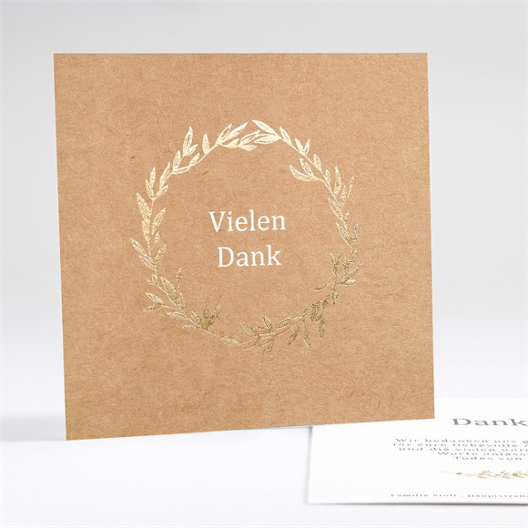 Trauerdanksagung Kraftprägung - Gold ref.N351404