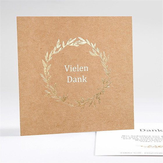 Trauerdanksagung Kraftprägung - Gold