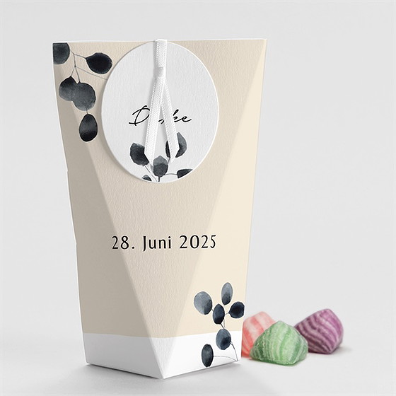 Geschenkbox Hochzeit Aquarell In Schwarz -Schachtel