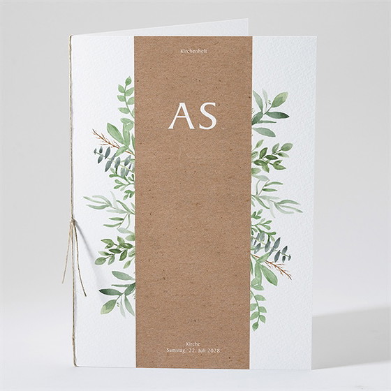 Kirchenheft Hochzeit zierliches laub