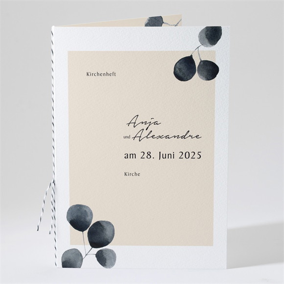 Kirchenheft Hochzeit Aquarell in Schwarz ref.N491353