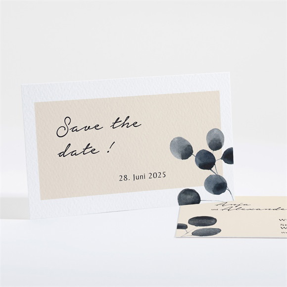 Save the Date Karte Aquarell in Schwarz ref.N161238