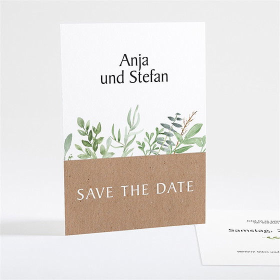 Save The Date Karte Zierliches Laub