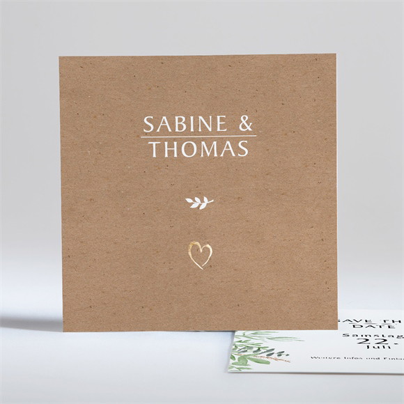 Save the Date Karte Power of Love - Gold ref.N35182