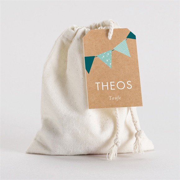 Geschenkbeutel Taufe Blaue Girlande ref.N291506