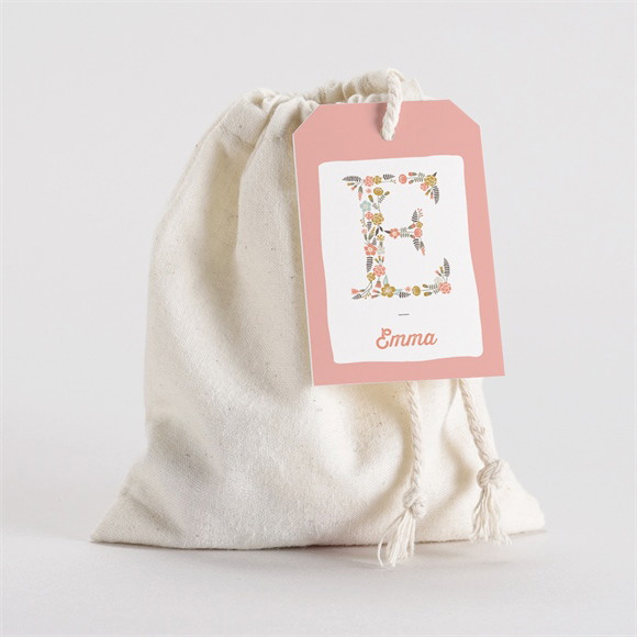 Geschenkbeutel Taufe Blumenalphabet Mädchen ref.N291519
