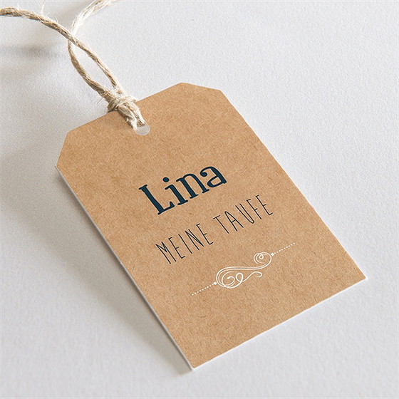 Geschenkanhänger Taufe Piktogramme