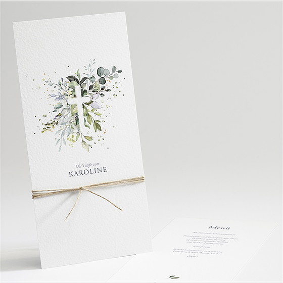 Menükarte Taufe im licht getauft