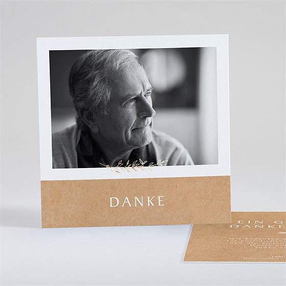 Trauerdanksagung Abschiednehmen - Gold Quadrat