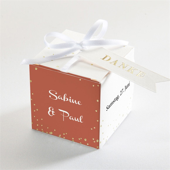 Geschenkbox Hochzeit Herbstblüten - Gold ref.N340533