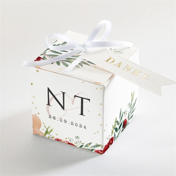 Geschenkbox Hochzeit Mohnblumen - Gold ref.N340537