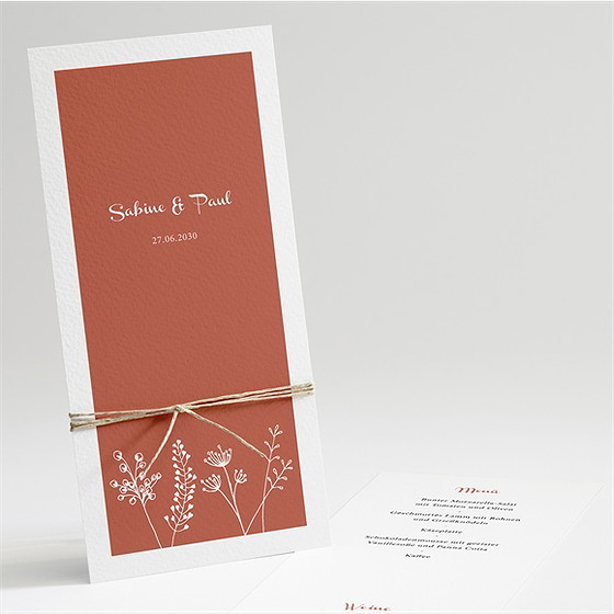 Menükarte Hochzeit Herbstblüten