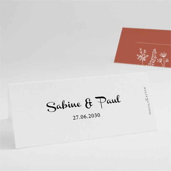 Tischkarte Hochzeit herbstblüten