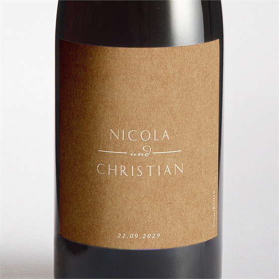 Flaschenetikett Hochzeit Panorama