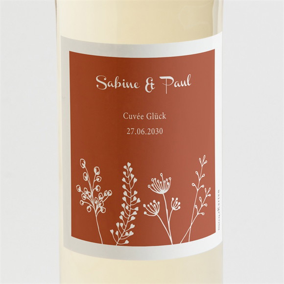 Flaschenetikett Hochzeit Herbstblüten ref.N3001776