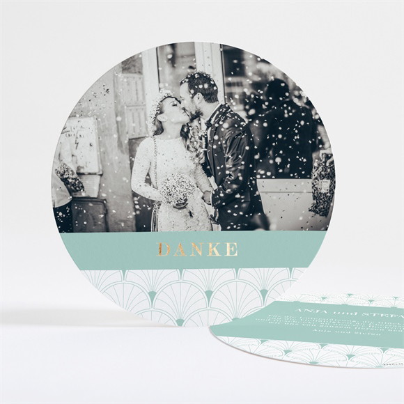 Dankeskarte Hochzeit Grafik - Gold ref.N321130