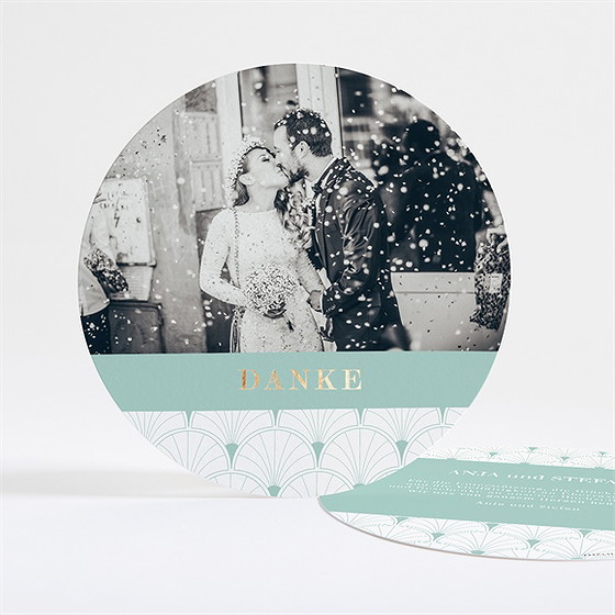 Dankeskarte Hochzeit Grafik - Gold