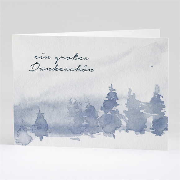 Trauerdanksagung Waldaquarell - Klappkarte ref.N42145