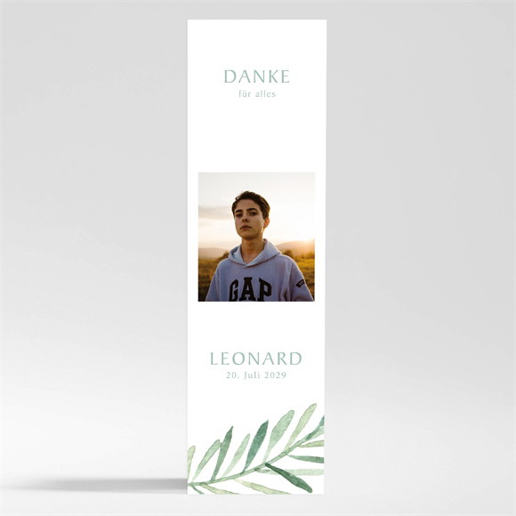 Danksagungskarte Jugendweihe Olivenkranz - Magnet ref.N200543