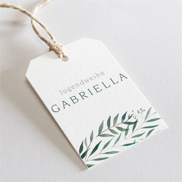 Geschenkanhänger Jugendweihe Grüner Blätterzweig ref.N291586