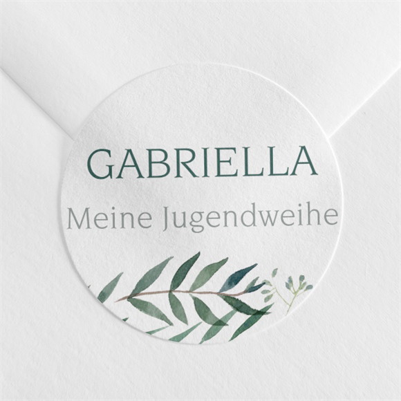 Aufkleber Jugendweihe Grüner Blätterzweig ref.N3601592