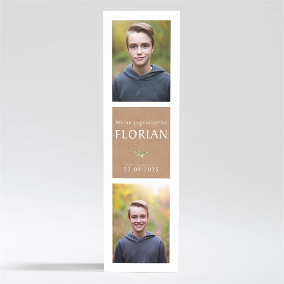Einladungskarte Jugendweihe Kraftpapier-Design - Magnet ref.N200544