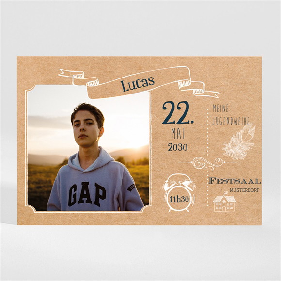 Einladungskarte Jugendweihe Moderne Kreation - Magnet ref.N110259