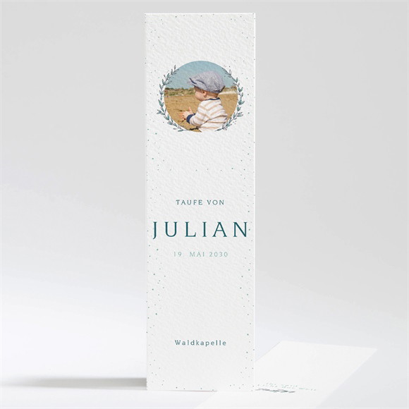 Andenken Taufe Blätterranke Grün ref.N201264