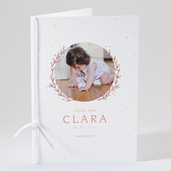 Kirchenheft Taufe Blätterranke Rosa ref.N491398