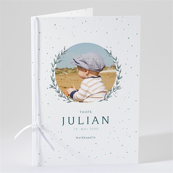 Kirchenheft Taufe Blätterranke Grün